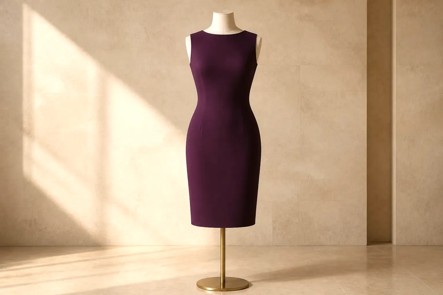Dress form illustrating rectangle body proportions