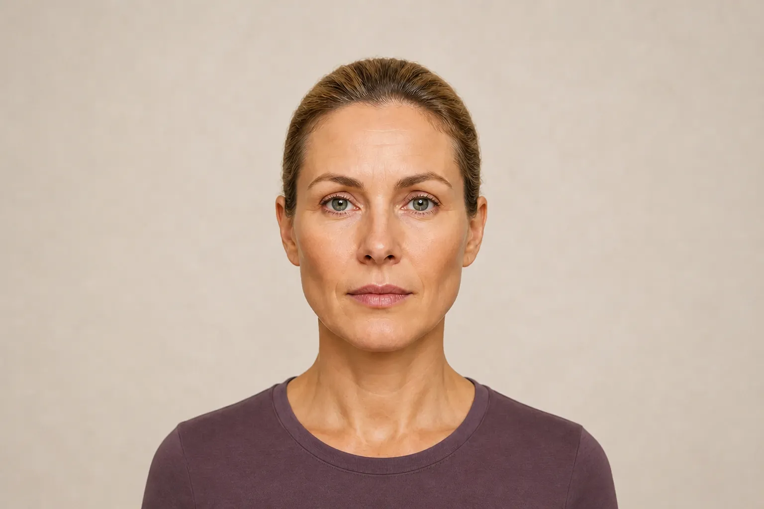 Editorial portrait showing the cheekbone-led proportions of a diamond face